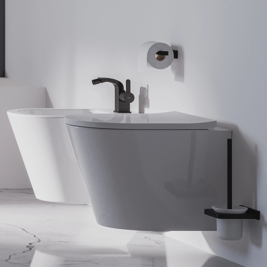 OMNIRES DA70620BL - Spazzola WC da parete DARLING nero opaco