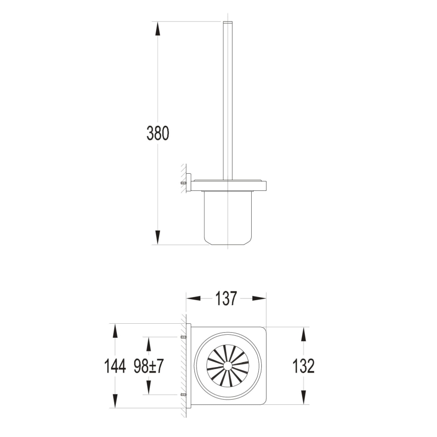 OMNIRES DA70620BL - Scopino a parete DARLING semi-opaco nero