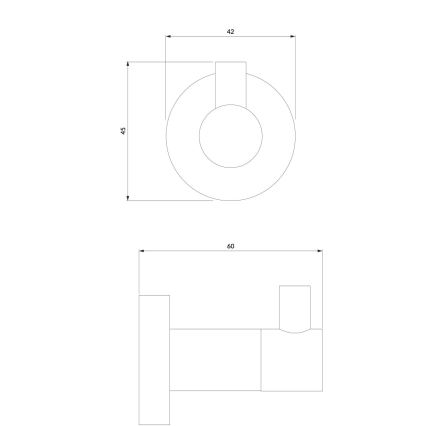 OMNIRES MP60110BL - Gancio a muro MODERN PROJECT opaco nero