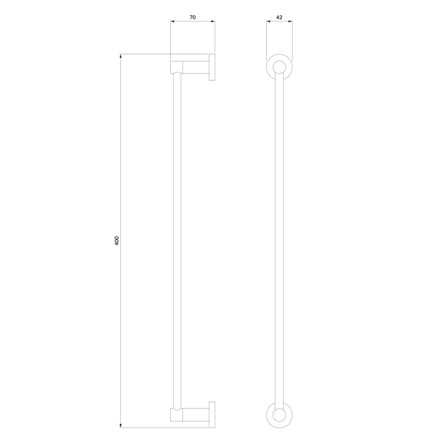 OMNIRES MP60214BL - Appendiabiti da parete MODERN PROJECT 40 cm opaco nero