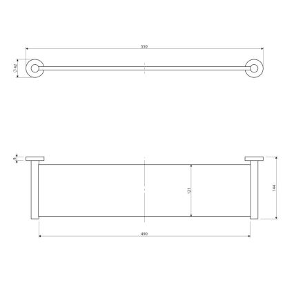 OMNIRES MP60930CR - Mensola MODERN PROJECT 55 cm cromo lucido