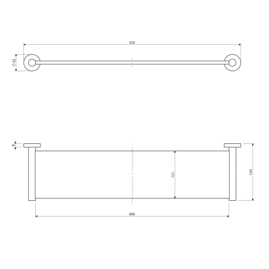 OMNIRES MP60930CR - Mensola MODERN PROJECT 55 cm cromo lucido