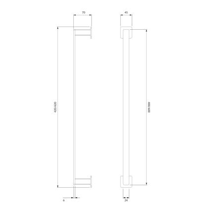 OMNIRES NL80214CR - Appendiabiti da parete NELSON 42 cm cromo lucido