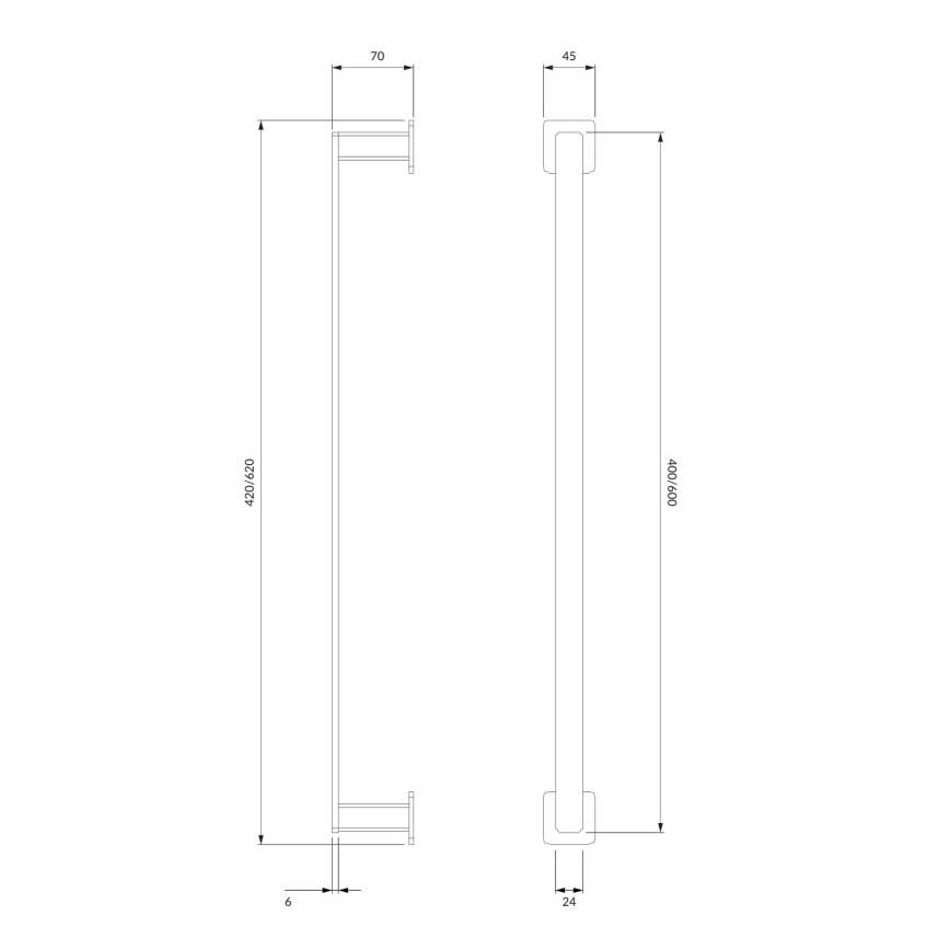 OMNIRES NL80214CR - Appendiabiti da parete NELSON 42 cm cromo lucido