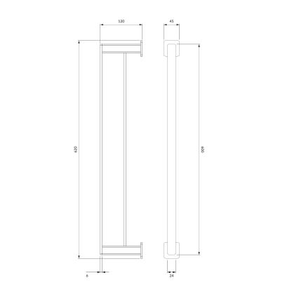 OMNIRES NL80226CR - Appendiabiti da parete NELSON 62 cm cromo lucido