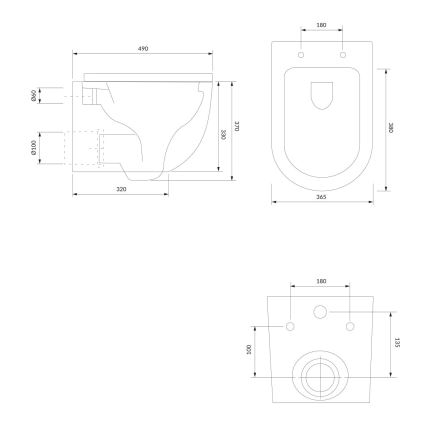 OMNIRES OTTAWAMWBM - WC sospeso con sedile SoftClose OTTAWA ceramica/bianco opaco