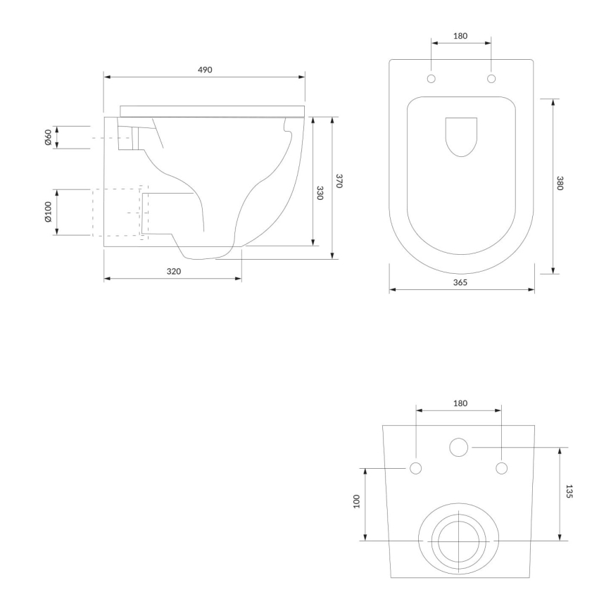 OMNIRES OTTAWAMWBM - WC sospeso con sedile SoftClose OTTAWA ceramica/bianco opaco
