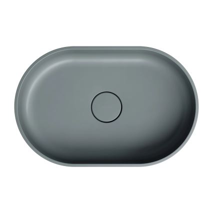 OMNIRES OVOUNAG - Lavabo da appoggio OVO 55x36 cm dolomite/grigio cenere opaco