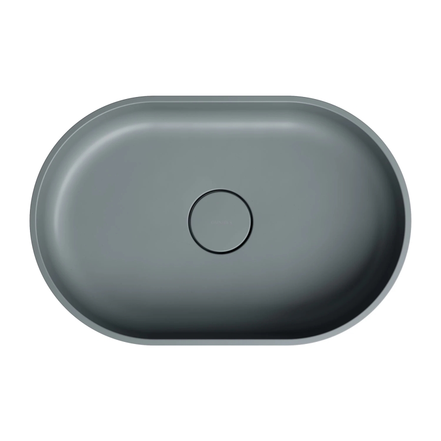 OMNIRES OVOUNAG - Lavabo da appoggio OVO 55x36 cm dolomite/grigio cenere opaco