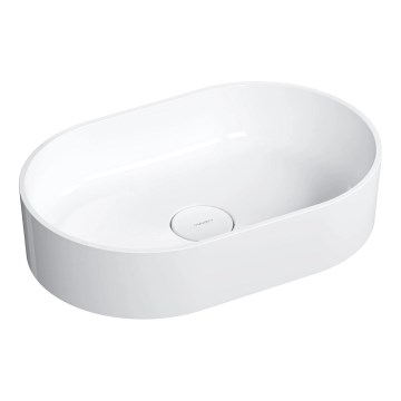 OMNIRES OVOUNBP - Lavandino da appoggio OVO 55x36 cm dolomite/bianco lucido