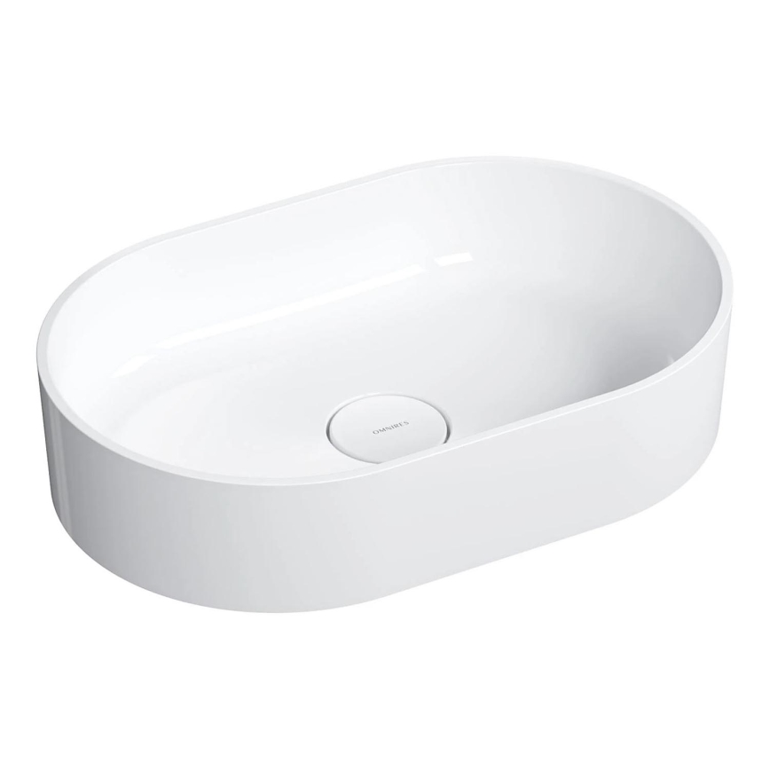OMNIRES OVOUNBP - Lavandino da appoggio OVO 55x36 cm dolomite/bianco lucido