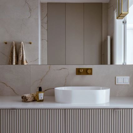 OMNIRES OVOUNBP - Lavandino da appoggio OVO 55x36 cm dolomite/bianco lucido