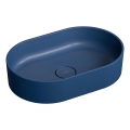 OMNIRES OVOUNMB - Lavabo da appoggio OVO 55x36 cm dolomite/blu notte opaco