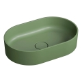 OMNIRES OVOUNOL - Lavabo da appoggio OVO 55x36 cm dolomite/oliva opaca