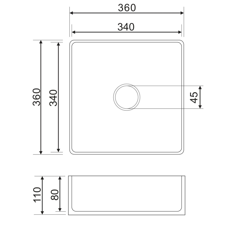 OMNIRES PASADENA360BP - Lavabo da appoggio PASADENA 36x36 cm ceramica/bianco lucido