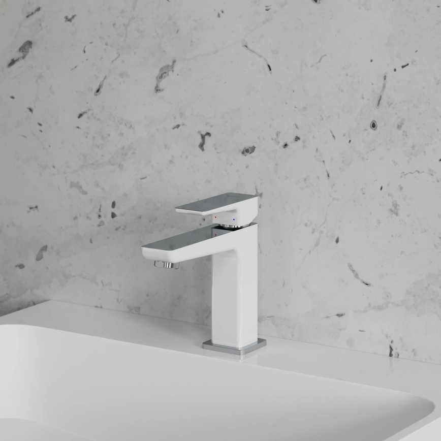 OMNIRES PM7410CRB - Miscelatore per lavabo PARMA 15 cm cromo lucido/bianco