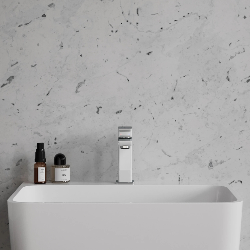 OMNIRES PM7410CRB - Miscelatore per lavabo PARMA 15 cm cromo lucido/bianco
