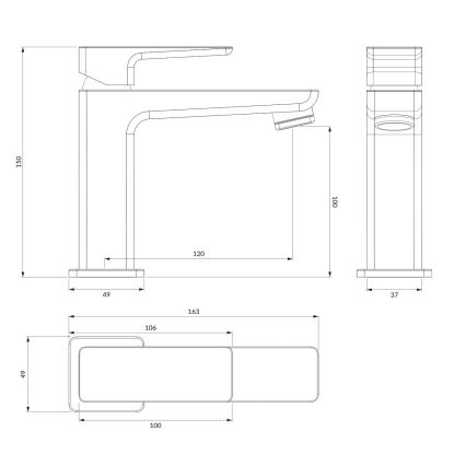 OMNIRES PM7410CRB - Miscelatore per lavabo PARMA 15 cm cromo lucido/bianco