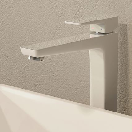 OMNIRES PM7412CRB - Rubinetto del lavandino PARMA 27,3 cm cromo lucido/bianco