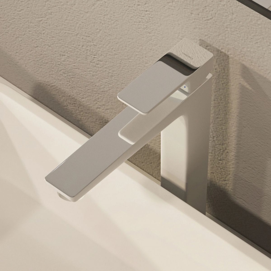 OMNIRES PM7412CRB - Rubinetto del lavandino PARMA 27,3 cm cromo lucido/bianco