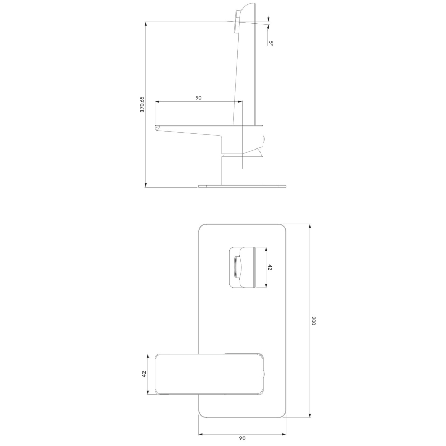 OMNIRES PM7415BL - Rubinetto lavabo per installazione incasso PARMA nero opaco