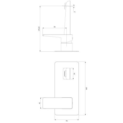 OMNIRES PM7415BL - Rubinetto per lavabo da incasso PARMA opaco nero
