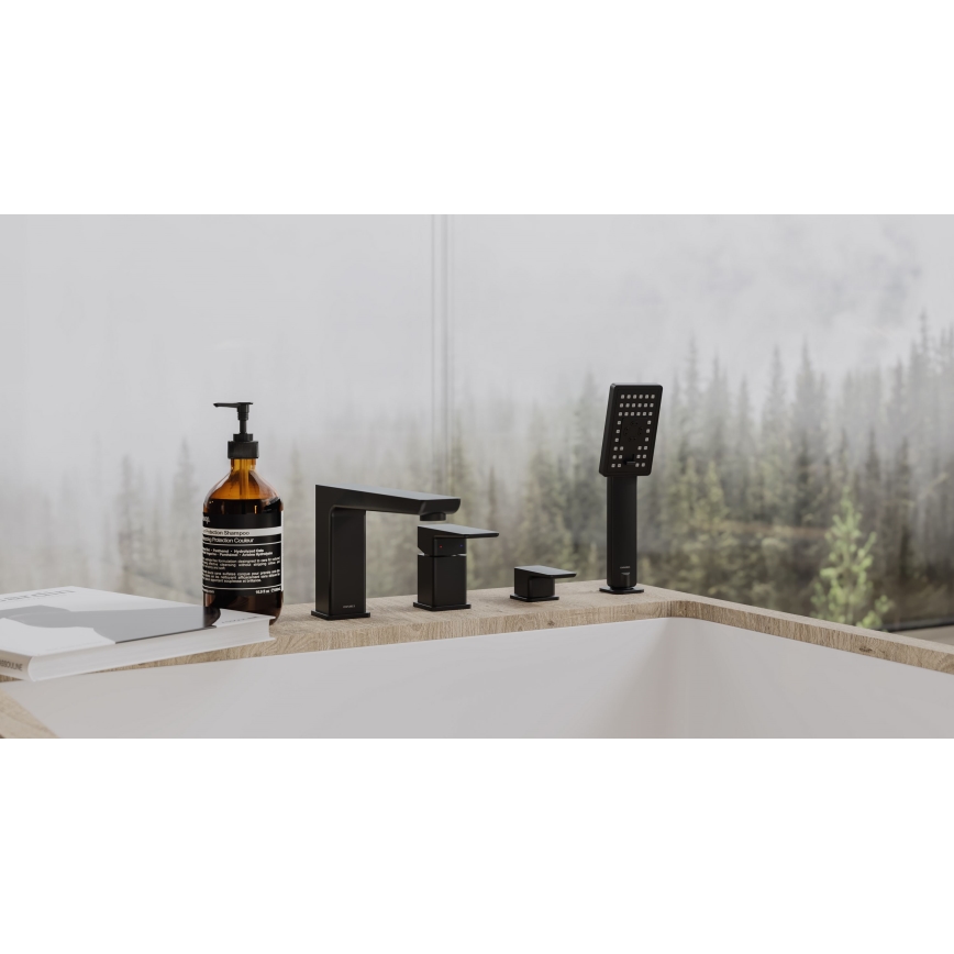 OMNIRES PM7432BL - Rubinetto vasca da bagno 4-buchi PARMA opaco nero