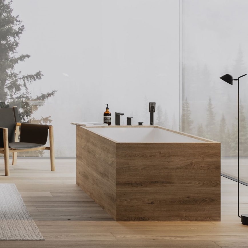 OMNIRES PM7432BL - Rubinetto vasca da bagno 4-buchi PARMA opaco nero