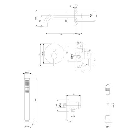 OMNIRES SYSYW01CR - Set vasca con miscelatore incasso Y cromo lucido