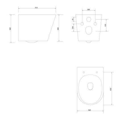 OMNIRES TAMPAMWBP - WC sospeso TAMPA con sedile SoftClose, in ceramica, bianco lucido
