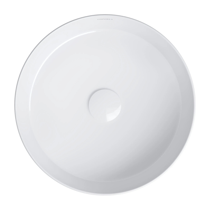 OMNIRES TULSA355BP - Lavabo da appoggio TULSA Ø 36 cm ceramica/bianco lucido