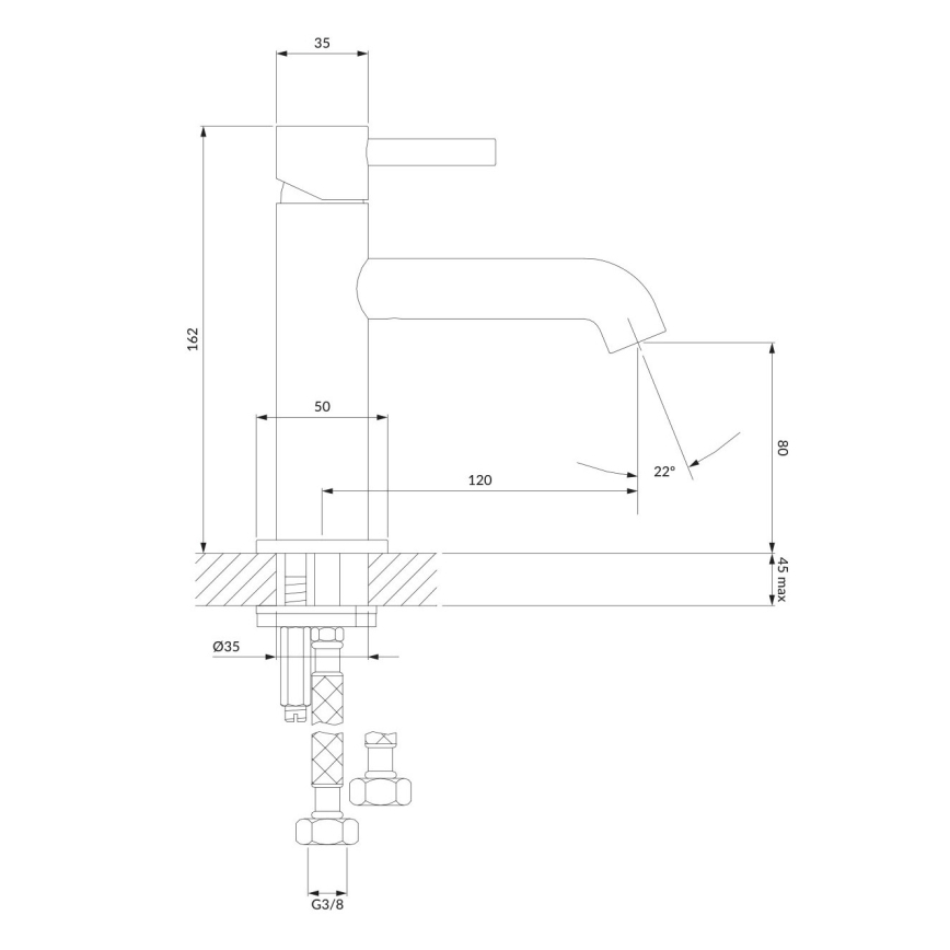 OMNIRES Y1210NBLGL - Miscelatore per lavabo Y 16,2 cm, nero semiopaco/oro lucido