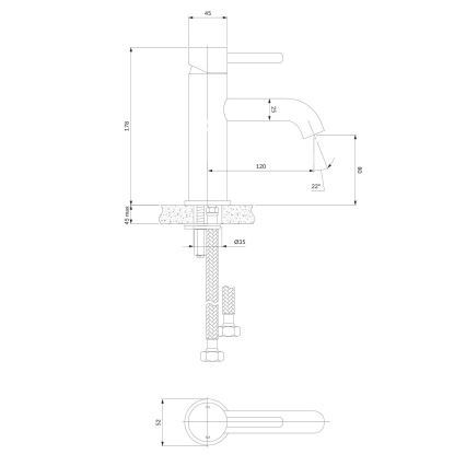 OMNIRES Y1210STCR - Rubinetto del lavandino Y 17,8 cm cromo lucido