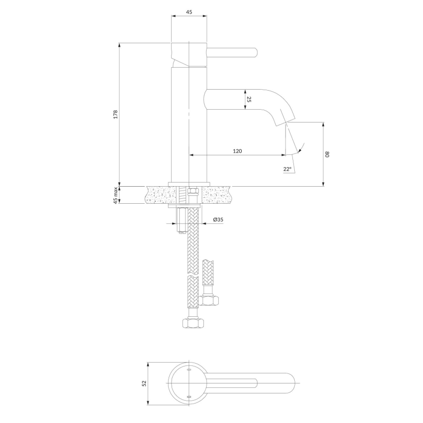 OMNIRES Y1210STCR - Rubinetto del lavandino Y 17,8 cm cromo lucido