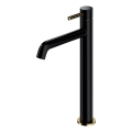 OMNIRES Y1212BLGL - Rubinetto del lavandino Y 30,8 cm semi-opaco nero/oro lucido
