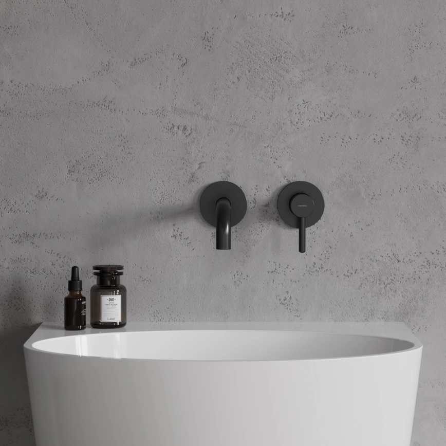 OMNIRES Y1215HLBL - Rubinetto per lavabo da incasso Y semi-opaco nero