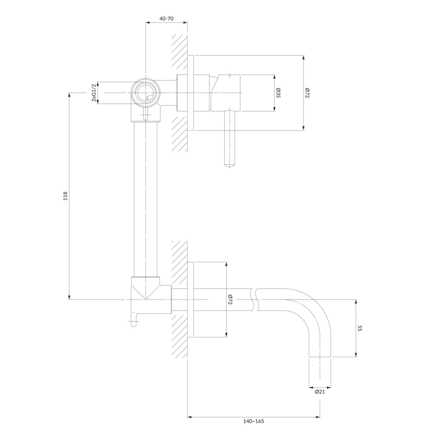 OMNIRES Y1215NCR - Rubinetto per lavabo da incasso Y cromo lucido