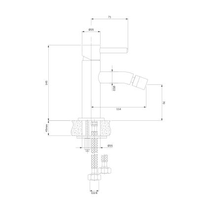OMNIRES Y1220CR - Rubinetto del bidet Y 14,5 cm cromo lucido