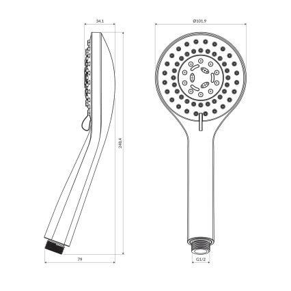OMNIRES YOSEMITE-RCR - Doccia portatile YOSEMITE cromo lucido