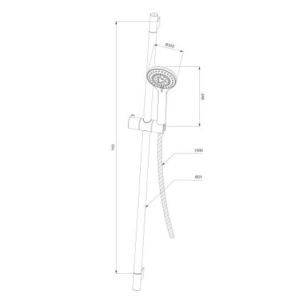 OMNIRES YOSEMITE-SCR - Set doccia YOSEMITE cromo lucido