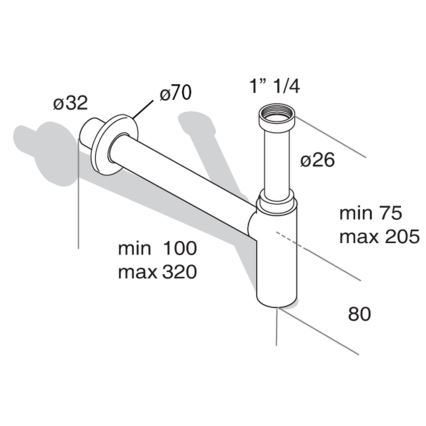 Omp tea - Sifone per lavabo TEA MINITOTI, cromo lucido