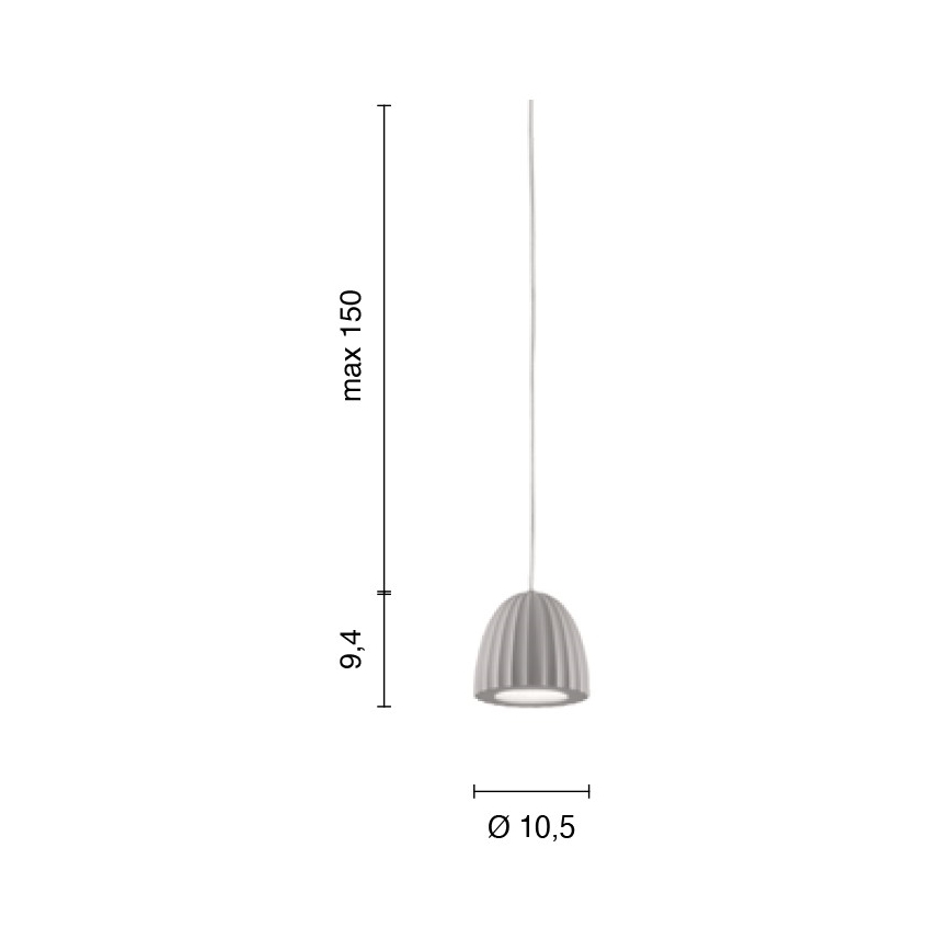 Ondaluce - Lampada a sospensione con cavo CONCRETE 1xGU10/7,5 W/230 V Ø 10,5 cm grigio cemento