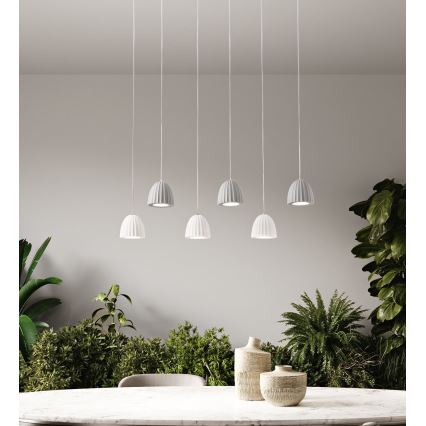 Ondaluce - Lampada a sospensione con cavo CONCRETE 1xGU10/7,5W/230V Ø 10,5 cm cemento/bianco