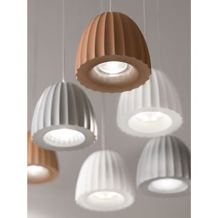 Ondaluce - Lampada a sospensione con cavo CONCRETE 1xGU10/7,5W/230V Ø 10,5 cm cemento/bianco