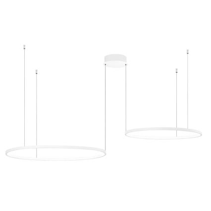 Ondaluce - Lampadario LED dimmerabile a sospensione con cavo SOEL LED/28W/230V + LED/38W Ø 80/60 cm bianco