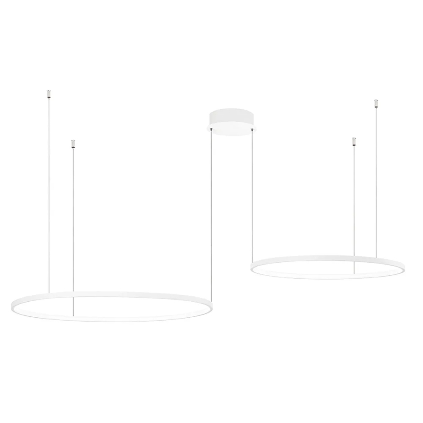 Ondaluce - Lampadario LED dimmerabile a sospensione con cavo SOEL LED/28W/230V + LED/38W Ø 80/60 cm bianco