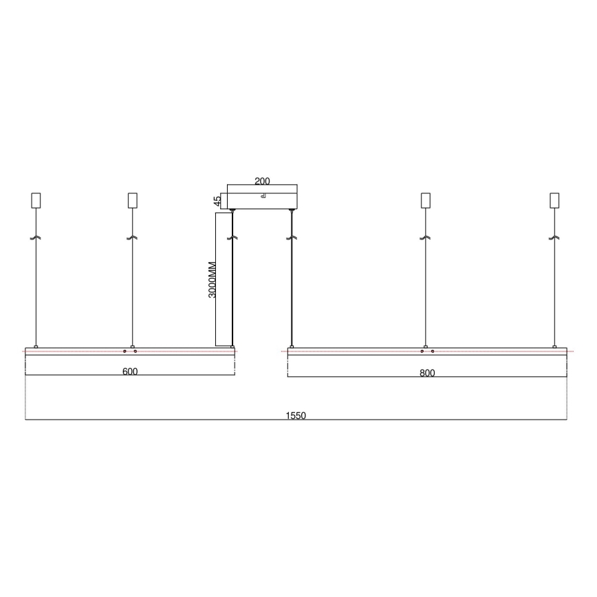 Ondaluce - Lampadario LED dimmerabile a sospensione con cavo SOEL LED/28W/230V + LED/38W Ø 80/60 cm bianco