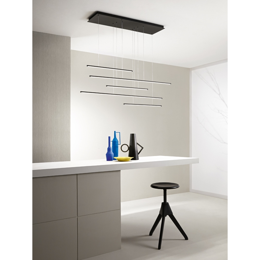 Ondaluce - Lampada a sospensione dimmerabile su cavo GENIUS LED/72W/230V nero