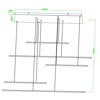 Ondaluce - Lampada a sospensione dimmerabile su cavo GENIUS LED/72W/230V nero
