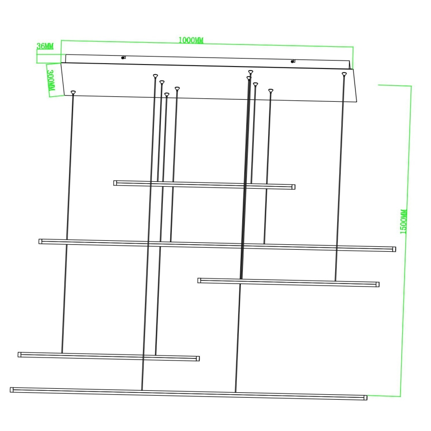 Ondaluce - Lampada a sospensione dimmerabile su cavo GENIUS LED/72W/230V nero